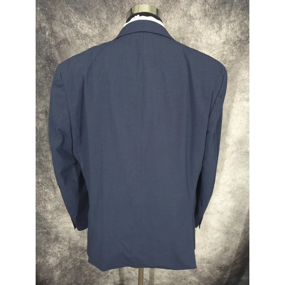 Alfani Blazer Jacket Mens‎ 46L Blue Sports Coat Slim Fit 2 Buttons Rayon Blend